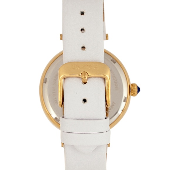 White and Gold Crystal Encrusted Bezel Watch